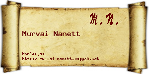 Murvai Nanett névjegykártya